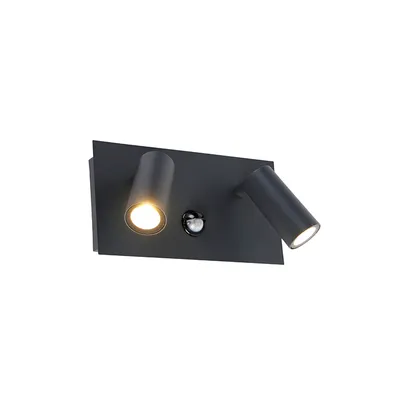 Produktbild von Trio Leuchten - Modern Außen Wandleuchte dunkelgrau IP54 inkl. LED Bewegungsmelder - Simon I Außenbeleuchtung - Stahl Rechteckig - I (nicht austauschbare) LED