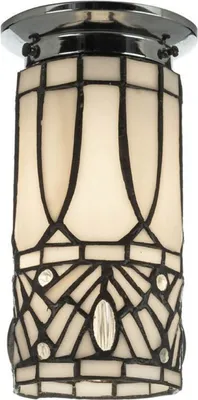 Immagine prodotto di Casa Padrino plafoniera Tiffany bianco / nero / argento Ø 10 x H. 21 cm - Plafoniera rotonda - Accessori decorativi