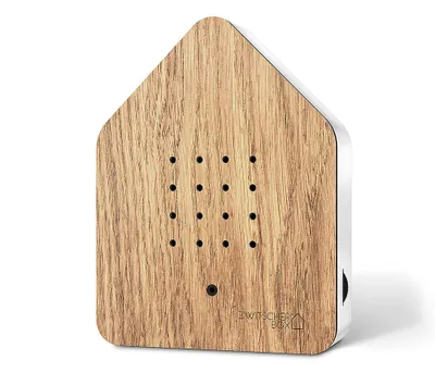 Produktbild von Zwitscherbox ZBEW, Weiß, Holz, Acrylnitril-Butadien-Styrol (ABS), Holz, Drehregler, AA, 110 mm, 35 mm