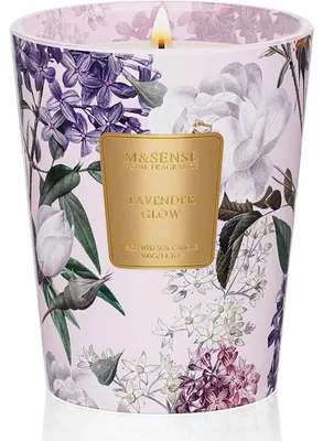 Produktbild von Duftkerze im Glas Lavendel 400g Sojawachskerze 75 Std. Brenndauer Aromatherapie
