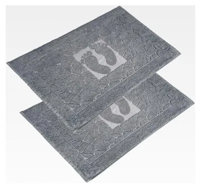 Produktbild von Badvorleger Set 2-teilig, Frottee Duschvorleger, waschbare Duschmatte & Badteppich, 600 g/m² & 100% Baumwolle, saugfähig & schnelltrocknend, 50 x 70 Anthrazit