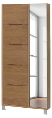 Produktbild von home24 Furnierter Schuhschrank mit Spiegeltür