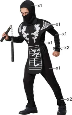 Produktbild von Verkleidung für Kinder Bunt Ninja - 5-6 Jahre