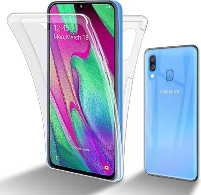 Produktbild von Cadorabo Schutzhülle für Samsung Galaxy A40 Hülle in natur 360° Etui Full Body Handyhülle Cover Case