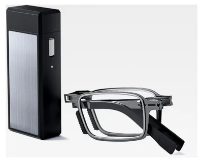 Produktbild von Faltbare Lesebrille mit Etui für Herren und Damen, Blaulichtfilter, kompakt und leicht, schwarz +1.75