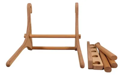 Produktbild von BearOnBar – Full Set aus robusten Trainingsgeräten aus Holz: Dip-Stange und Klimmzugstange bis 145 cm – 5-stufige Höhenverstellung für Türrahmen