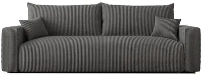 Produktbild von Schlafsofa Castelo Poso 34 Graphit Cord mit Schlaffunktion und Bettkasten Couch