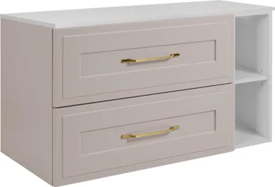 Immagine prodotto di RODAN | Mobile da bagno 100 cm - Cashmere, Bianco - Pensile - con 2 cassetti e ripiano aperto - MDF - con vano portaoggetti