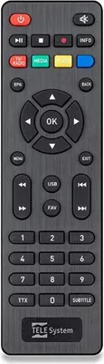 Zdjęcie produktu dla TELE System 58035006 bezprzewodowy pilot na podczerwień tuner TV przyciski TV