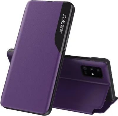 Zdjęcie produktu dla Etui Eco Leather View Case skórzane etui na telefon komórkowy z funkcją rozkładanej podstawki dla Samsung Galaxy Note 10 Plus (N975F) Purple
