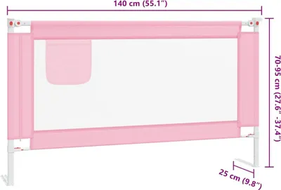 Produktbild von vidaXL Kleinkind-Bettschutzgitter Rosa 140x25 cm Stoff