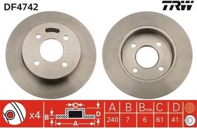 Produktbild von TRW Bremsscheiben (2 Stück) Hinterachse DF4742