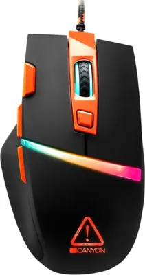 Zdjęcie produktu dla Canyon Sulaco GM-4, Po prawej stronie, Optyczny, USB Typu-A, Czarny, Pomaraczowy