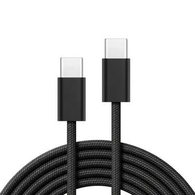 Produktbild von USB-C Schnellladekabel 1m Schwarz – Sleeve USB-C zu USB-C Ladekabel – Lade- & Datenkabel mit Textilummantelung für Samsung, Huawei, Xiaomi & iPhone