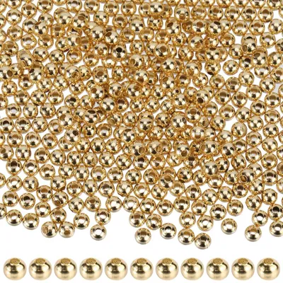 Productafbeelding van RVS-parels - 500 stuks ronde afstandsparel - sieraden maken - goudkleurig, 3 mm