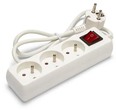 Imagen del producto de Velamp MULTIP-FR-I-3, regleta de enchufes con 3 tomas, 10/16 A, con interruptor, modelo 3G1