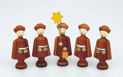 Produktbild von Holzfiguren 5 Kurrendefiguren natur BxHxT 1,5x3,5x1,5cm NEU