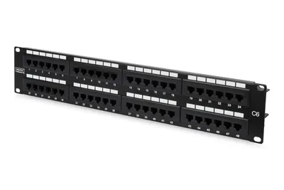 Image de DIGITUS DN-91648U DIGITUS 19" Patch Panel Cat.6, Class E, 48 x RJ45, 1 RU
