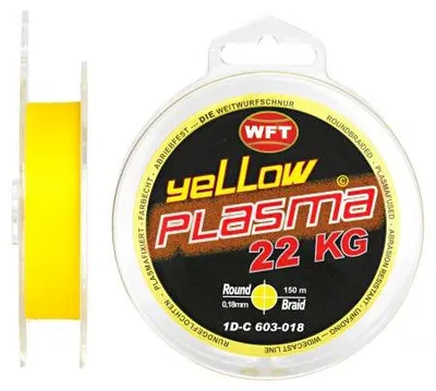 Produktbild von WFT Angelschnur Plasma Round Braid Ø mm: 0,14; Tr.-Kr. kg: 18,0; Länge m: 600; Farbe: gelb