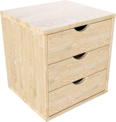 Produktbild von 3-Schubladencontainer - Naturlack