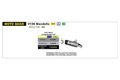 Produktbild von ARROW Auspuff INDY RACE Aluminium für Moto Guzzi V100 Mandello Modelljahr 2023-