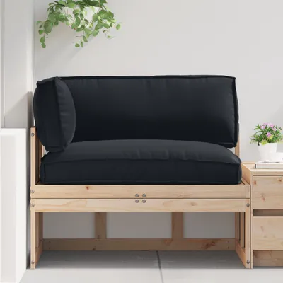 Produktbild von vidaXL Palettenkissenset 3 pcs Schwarz Oxford-Stoff