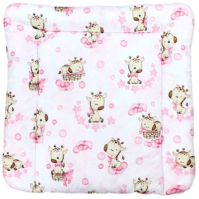 Produktbild von TupTam Baby Wickeltischauflage mit Baumwollbezug Gemustert, Farbe: Giraffe/ Rosa, Größe: 75 x 85 cm