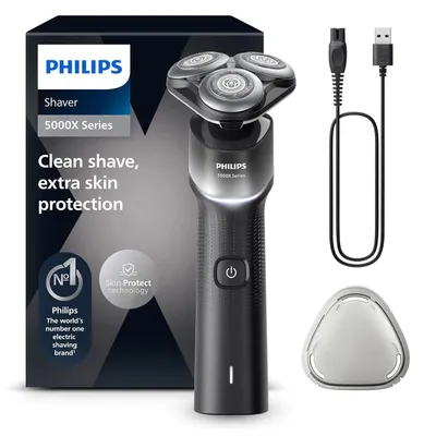 Produktbild von Philips Series 5000X Elektrorasierer X5004/00, Wet & Dry, SkinProtect-Technologie, flexibler 360° Scherkopf, 1 Std. Laden / 5 Min Schnellladung