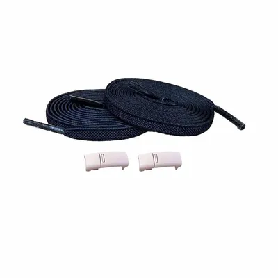 Produktbild von Elastische Schnürsenkel mit Magneten - Schnürsenkel: Schwarz | Magnete: Rosa