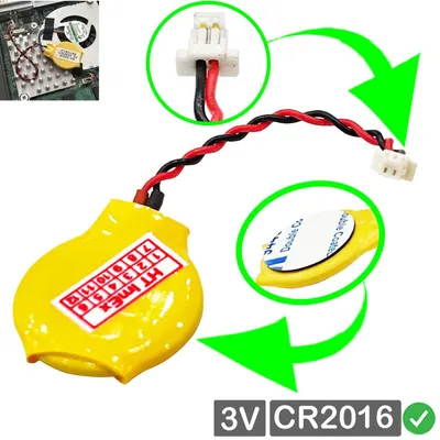 Produktbild von RTC CR2016 BIOS CMOS Batterie Knopfzelle Akku Battery mit Steckerkabel für Lenovo Thinkpad L15 Gen 2 (20X7000NGE), L15 Gen 2 (20X7004KGE)