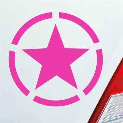 Produktbild von Auto Aufkleber Army Stern Star USA Amerika Militär Armee 10x10 cm Pink Sticker Heckscheibenaufkleber