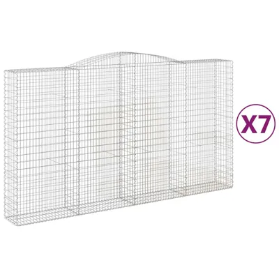 Produktbild von Gabionen mit Hochbogen 7 Stk. 400x50x220/240cm Verzinktes Eisen