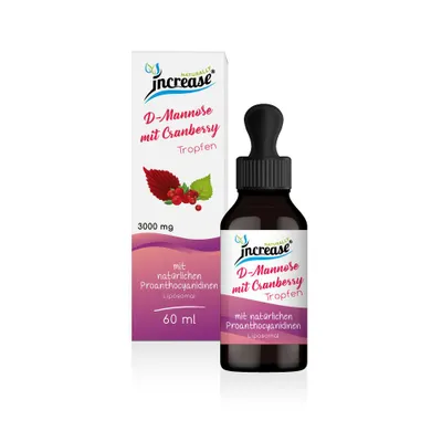 Produktbild von Liposomale D-Mannose mit Cranberry Tropfen hochdosiert - (90.000mg D-Mannose mit Cranberry pro Packung) 3000mg D-Mannose mit Cranberry pro Tagesdosis