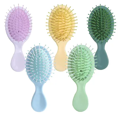 Produktbild von Mini-Haarbürstenset mit 5 Stück, ideal für unterwegs