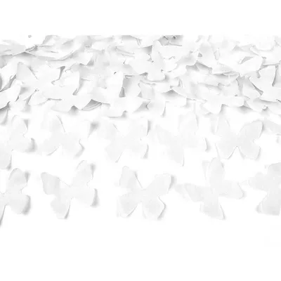 Obrázek produktu pro Vystřelovací konfety bílé motýlky 60cm Party Deco TUKBT60