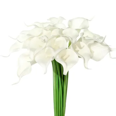Produktbild von 20 Stück künstliche Calla Lilie, Realistische Latex Calla Blume  Stiel Dekoration Brauthochzeit, Haus, Partei, Büro,DIY-Blumengestecke(Stil 2)