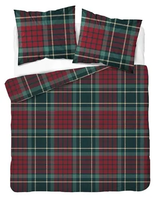 Zdjęcie produktu dla Komplet pościeli, flanelowa pościel, ciepła, idealna na zimę, rozmiar 160x200, wzór: szkocka kratka (6028a), Obraz wygenerowany przez AI
