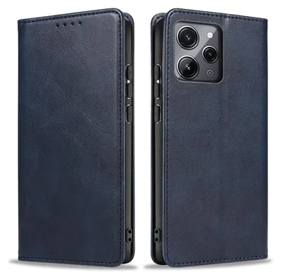 Produktbild von Handyhülle für Xiaomi Redmi 12 Kunstleder Flip Cover Hülle Klapphülle Case Kartenfach Farbe: Blau