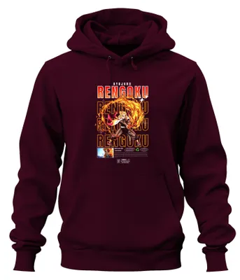 Produktbild von Rengoku Kyojuro Kimetsu no Yaiba Flamme Hashira Anime Hoodie Kapuzenpullover, Burgundy, S