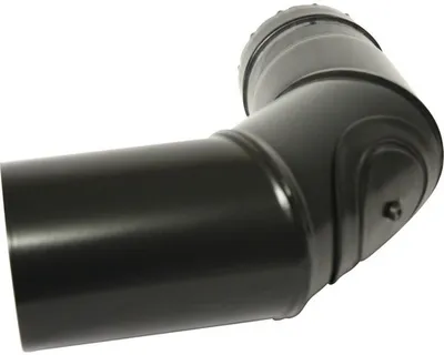 Produktbild von Pelletbogen 90° Ø80 mm mit Tür schwarz matt