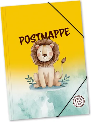Produktbild von itenga Postmappe A4 PP Motiv LÖWE Aquarell aus langlebigem Kunststoff