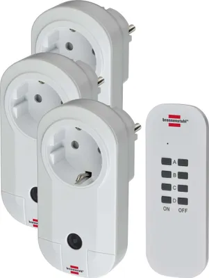Produktbild von Brennenstuhl 3-tlg. Steckdosen-Set mit Fernbedienung Comfort-Line