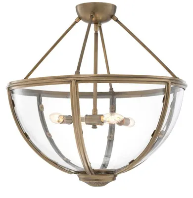 Produktbild von Casa Padrino Luxus Deckenleuchte Antik Messing Gold Ø 60 x H. 55 cm - Hotel & Restaurant Deckenlampe