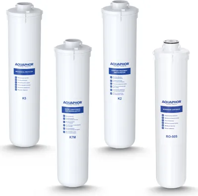 Produktbild von Aquaphor Ersatzfilter Set für Morion RO-101S Umkehrosmoseanlage mit Membran RO-50S K2 K5 K7M Wasserfilter Set zur Wasseraufbereitung Mineralisierung