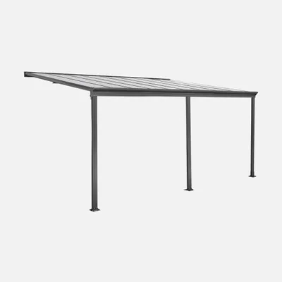 Produktbild von sweeek - Aluminium Anbaupergola Carport 3x5m mit Dachrinne - Anthrazit