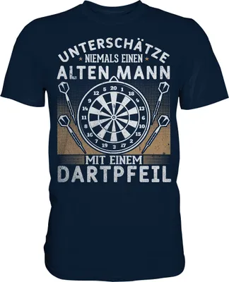 Produktbild von Alter Mann mit Dartpfeil Darts Männer Humor T-Shirt – Navy / L