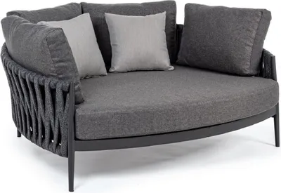 Produktbild von Casa Padrino Luxus Garten Liegesofa mit Kissen Anthrazit 165 x 146 x H. 86 cm - Wetterbeständiges Garten & Terrassen Sofa - Garten & Terrassen Möbel - Luxus Qualität