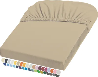 Produktbild von liebling Elasthan Spannbetttuch 200x200 bis 210-220 cm, mit Rundumgummizug, faltenfrei & atmungsaktiv, Matratzen bis 26 cm Höhe, sand