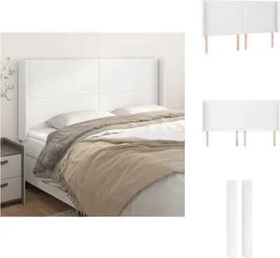 Produktbild von vidaXL Kopfteil mit Ohren Weiß 203x16x118/128 cm Kunstleder -  Kopf- & Fußenden