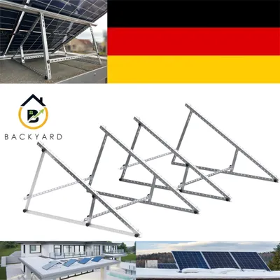 Produktbild von Solarmodul Halterung 118cm Solarmodule Montageset Aufständerung 0°-90° für Balkonkraftwerk Halterung (für 2 Solarmodule)